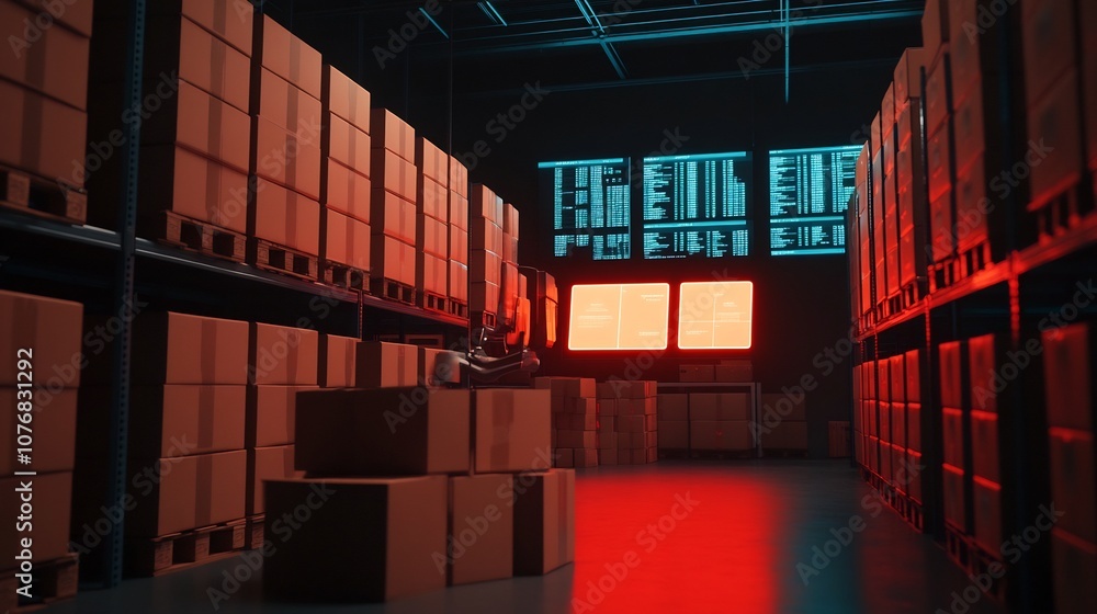 Poster automated warehouse - streamlining logistical efficiency and inventory tracking