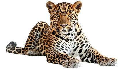 Naklejka premium Leopard isolated on a transparent background