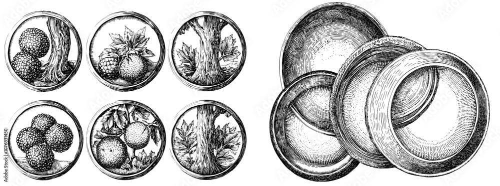 Poster circles drawn by hand. a doodle round element for a message note mark design.
