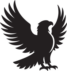 Fototapeta premium Eagle Silhouette Vector Art on White Background - Majestic Bird of Prey Icon Design