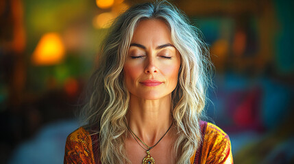 Fototapeta premium Photo of a woman practicing meditation