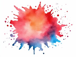 Vibrant and Glowing Watercolor Starburst Symbolizing Feelings of Elation Triumph and Successful Achievement on a Minimal White Background