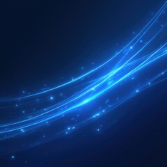 Obraz premium Abstract Blue Wave Background with Glowing Stars