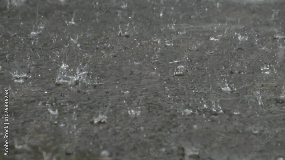 Aufkleber abstract pattern and texture background of rain falling on the street. close up of rain water.climat