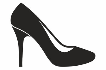 shoe high heel vector silhouette, woman high heel icon	