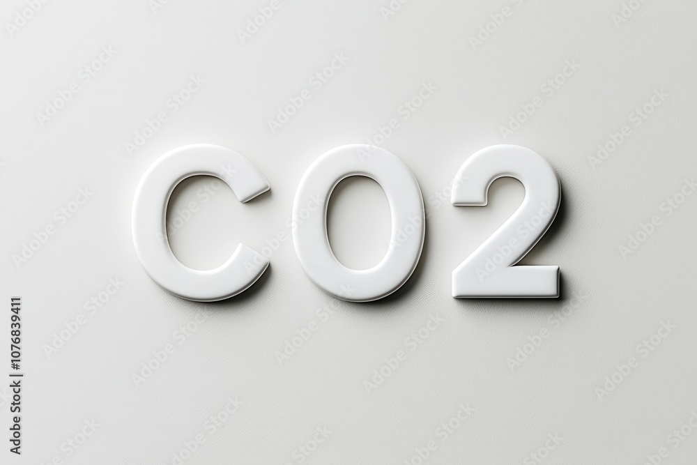 Poster showcase simple typography with co2 on a white background for enhanced visual impact