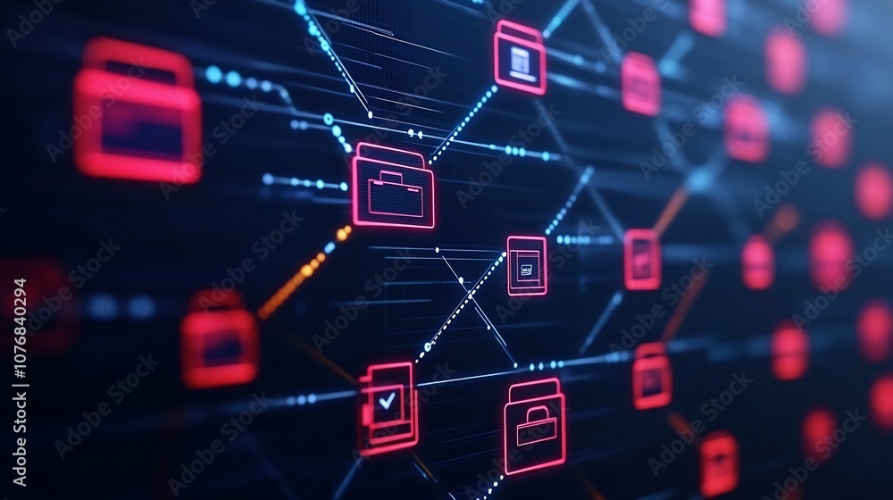 Poster interconnected data flow and business visualization