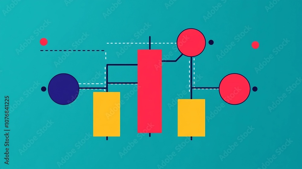 Poster minimalist infographic layout depicting inventory check to order placement and report creation