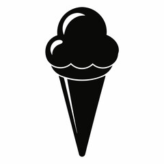 Ice cream cone silhouette vector, ice cream cone icon, Soft ice cream