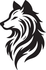 Obraz premium Wolf Silhouette Vector Art on White Background - Majestic Wild Animal Icon Design