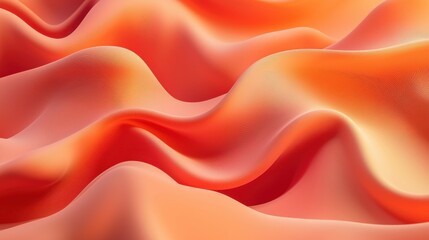 Obraz premium A smooth, flowing texture of orange and coral waves, creating a serene visual effect.