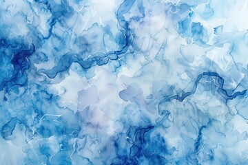 Obraz premium Abstract Watercolor Painting in Shades of Blue and White