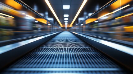 Fototapeta premium View of a grocery conveyor belt from the beltâ€™s perspective