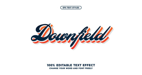 Downfield: Bold, colorful baseball-inspired text effect for a dynamic and sporty vibe. Versatile and fully editable.