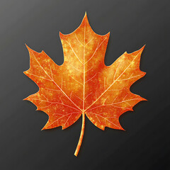 Fototapeta premium Orange maple leaf icon plant shape tree