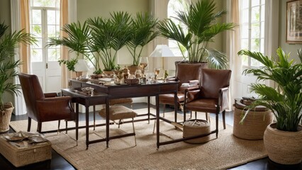 Fototapeta premium Curated collection of atmospheric interior spaces showcasing luxury living environments Ideal for design magazines social media content and high-end real estate marketing materials