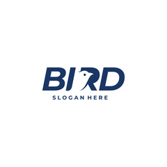 Bird letter logo icon with negative space bird sign symbol