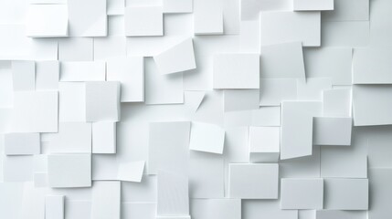 A modern indoor space features a textured wall covered in geometric shapes. Soft light illuminates the surface, creating a striking visual effect that enhances the contemporary design.