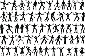 Zombie silhouette vectors