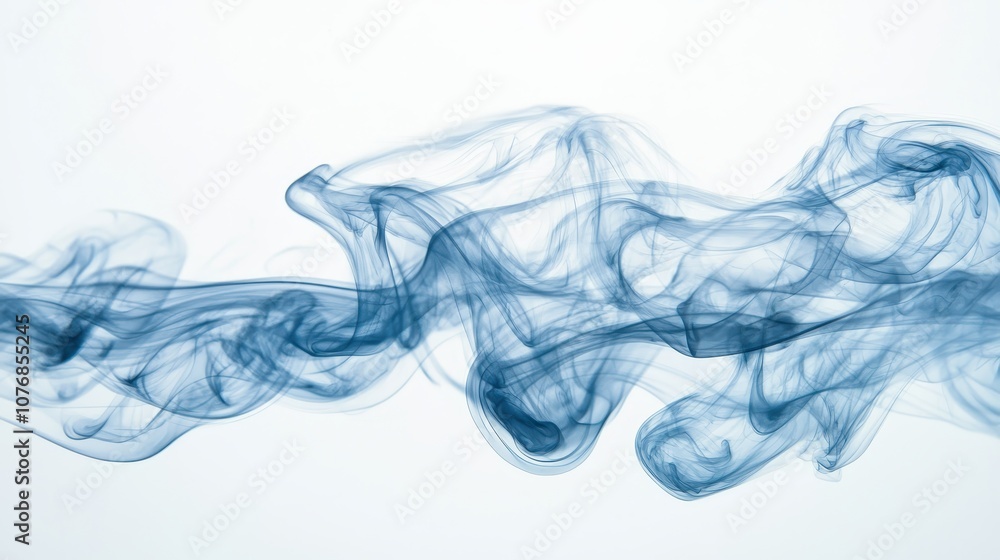 Poster a soft blue smoke-like pattern flows gracefully against a light background, creating an ethereal and