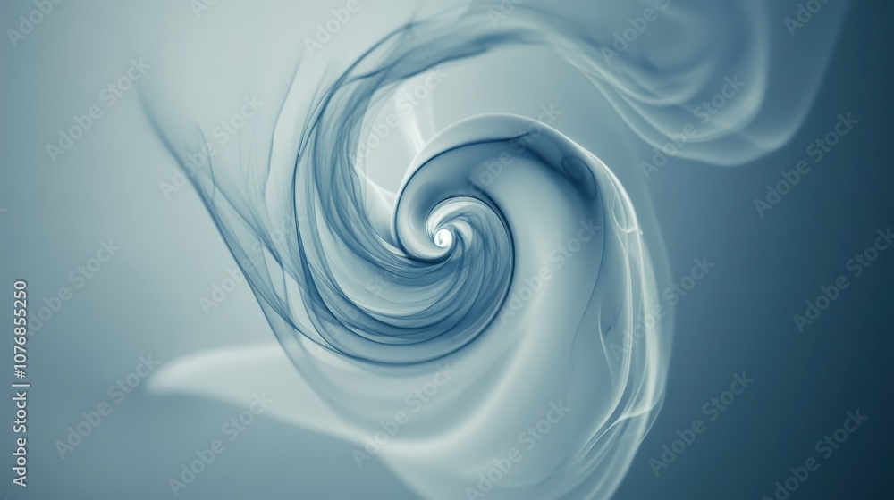 Poster a calming, abstract swirl of soft blue tones creating a sense of movement and tranquility.