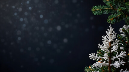 christmas tree with snow