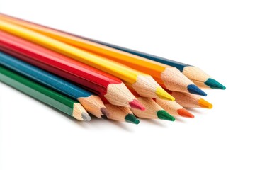 Fototapeta premium Colorful Pencils Isolated on White Background
