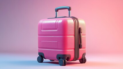 Naklejka premium Stylish Pink Suitcase Ideal for Travel and Packing Needs