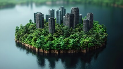 Fototapeta premium A conceptual visual of eco-friendly practices promoting environmental sustainability and green living