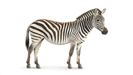 Obraz premium A zebra standing isolated on a white background