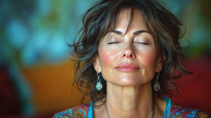 Photo of a woman practicing meditation