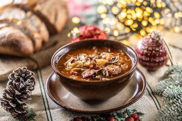 Christmas cabbage soup, a traditional Eastern European Christmas dish.
