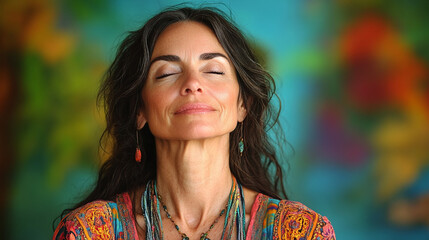 Photo of a woman practicing meditation