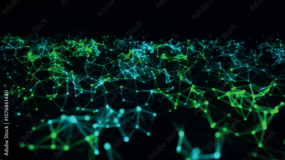 Aufkleber abstract background with connecting dots and lines. network connection structure. plexus effect. 3d 