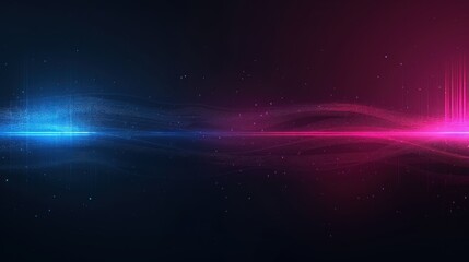 Obraz premium Cosmic Horizon: A mesmerizing abstract artwork featuring a vibrant pink and blue light streak across a dark, cosmic backdrop. Perfect for science fiction, technology, or fantasy themes. 