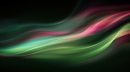 Obraz premium Abstract Flowing Nebula: Green, Pink, and Teal Swirls of Light 