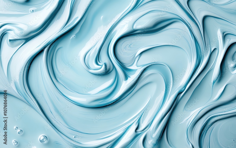 Poster abstract blue paint swirl texture creating a sense of fluidity and movement.