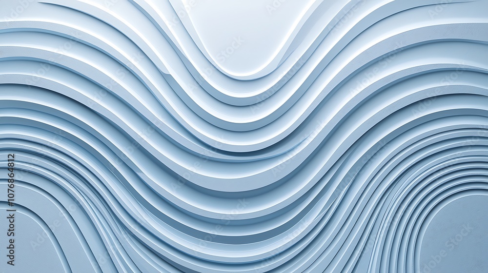 Aufkleber abstract paper waves background in calm blue tones showcasing layered texture and flowing lines idea
