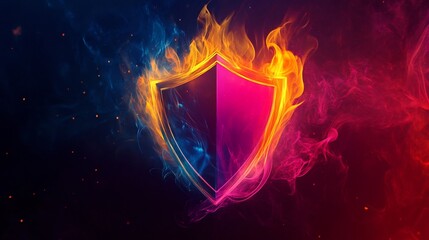 Vibrant Firewall Shield Icon   Abstract Digital Protection Symbol