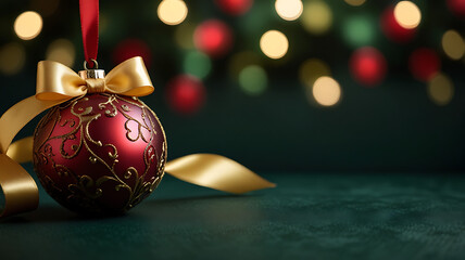 christmas decoration on red