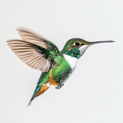 Fototapeta premium A vibrant hummingbird in mid-flight.