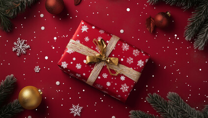 christmas gift box and decorations