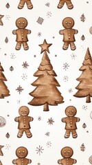 Fototapeta premium Christmas gingerbread man pattern cookie representation confectionery.