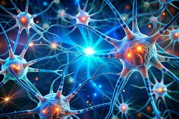 Obraz premium Human Synapse Brain Science Cel