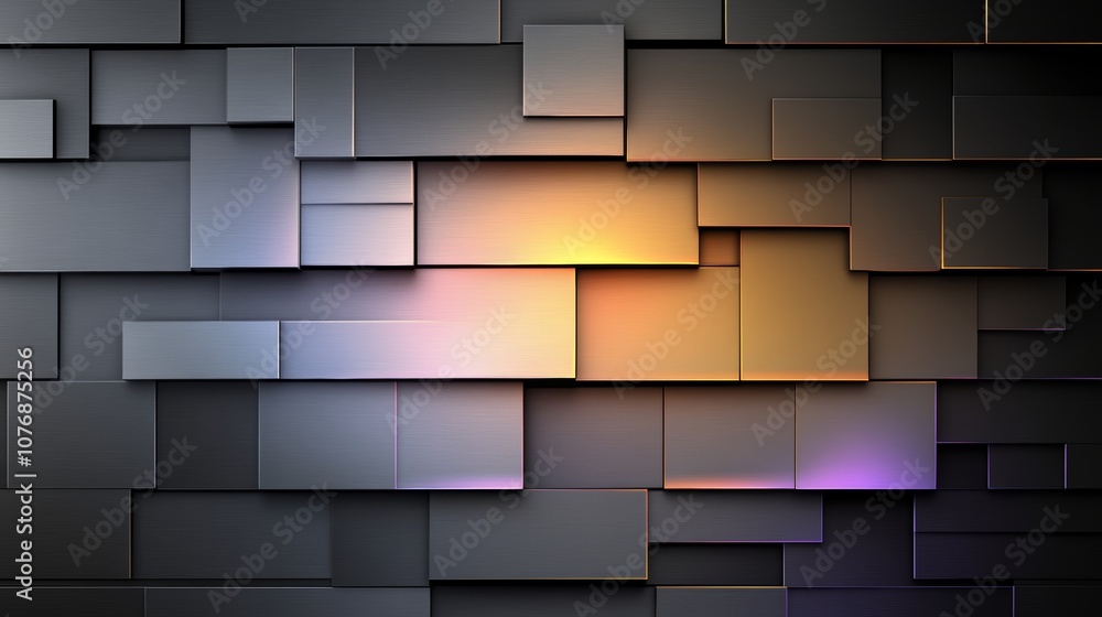 Poster illuminated square wall design, a captivating interplay of light and shadow on textured surface. stu