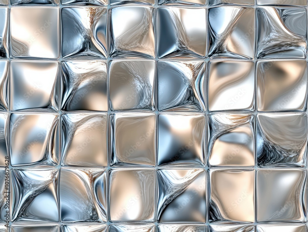 Poster background of reflective mirror tile seamless pattern