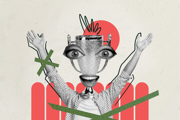 Composite trend artwork sketch photo collage of headless surreal space young man woman eyes face...