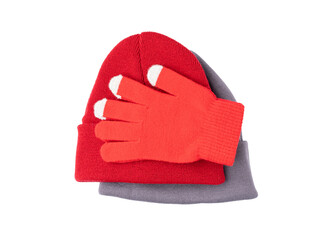 Winter Hat Isolated, Knitted Cap, Beige Winter Hat on White Background