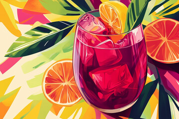National Sangria Day. December 20. Holiday illustration.