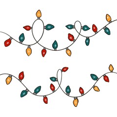 Christmas lights. Illustration of flashing flashes Christmas decoration.